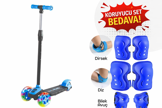 Led Işıklı 3 Tekerlekli Yükseklik Ayarlı Twist Scooter