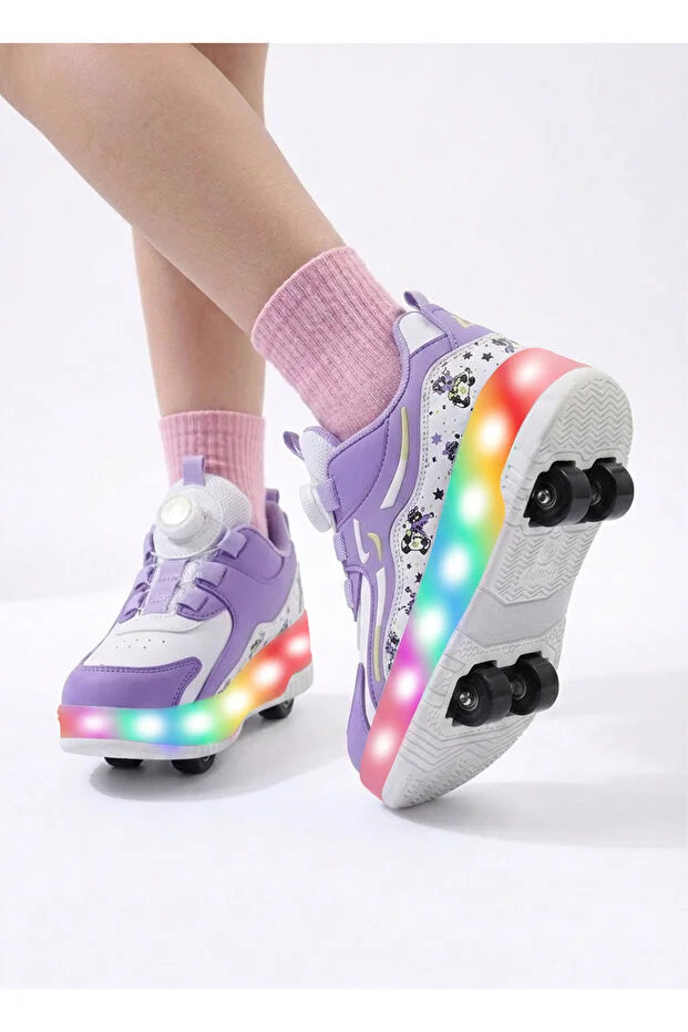 LED Işıklı Patenli Çocuk Ayakkabısı – Yürürken Paten'e Dönüşür