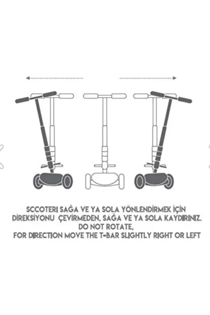 Led Işıklı 3 Tekerlekli Yükseklik Ayarlı Twist Scooter
