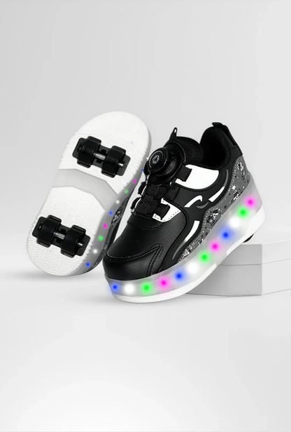 Kız Çocuk Patenli, Işıklı Rahat Mor Spor Ayakkabı&Sneaker | 4 Teker Kaykay Ayakkabı