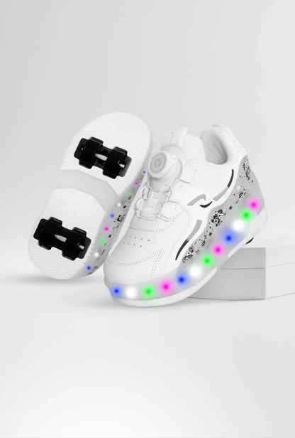 Kız Çocuk Patenli, Işıklı Rahat Mor Spor Ayakkabı&Sneaker | 4 Teker Kaykay Ayakkabı