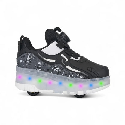 Kız Çocuk Patenli, Işıklı Rahat Mor Spor Ayakkabı&Sneaker | 4 Teker Kaykay Ayakkabı