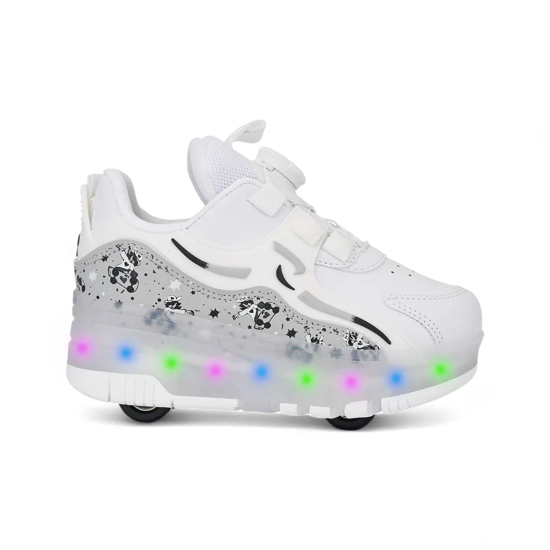 Kız Çocuk Patenli, Işıklı Rahat Mor Spor Ayakkabı&Sneaker | 4 Teker Kaykay Ayakkabı