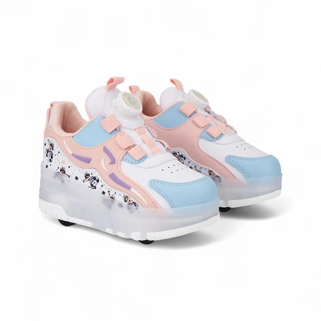 Kız Çocuk Patenli, Işıklı Rahat Mor Spor Ayakkabı&Sneaker | 4 Teker Kaykay Ayakkabı