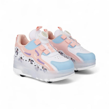 Kız Çocuk Patenli, Işıklı Rahat Mor Spor Ayakkabı&Sneaker | 4 Teker Kaykay Ayakkabı