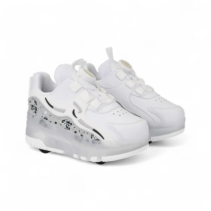 Kız Çocuk Patenli, Işıklı Rahat Mor Spor Ayakkabı&Sneaker | 4 Teker Kaykay Ayakkabı